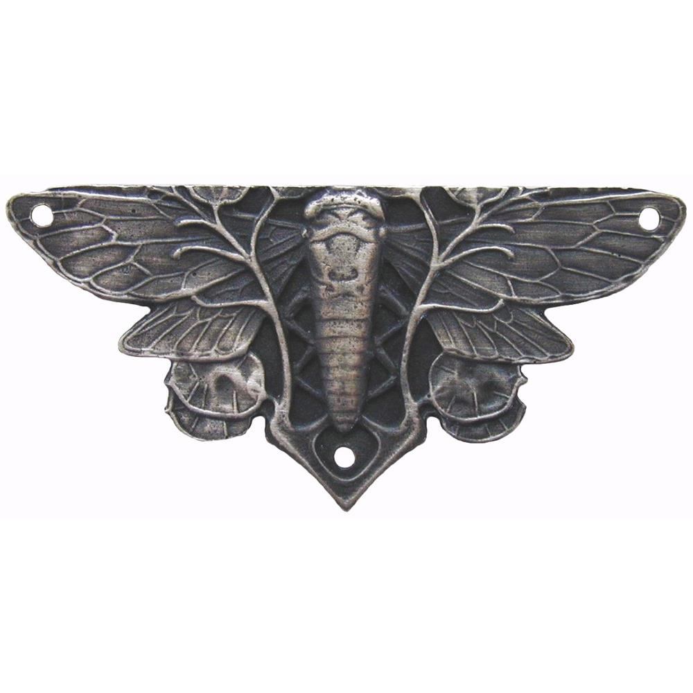 Notting Hill NHH-920-AP Cicada on Leaves Hinge Plate Antique Pewter (sold in pairs)